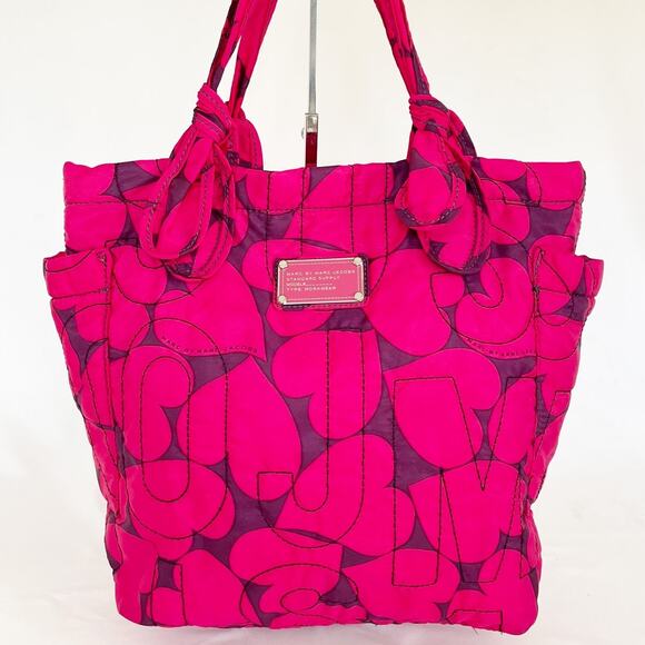 Marc Jacobs Hot Pink and Purple Large Nylon Tote EUC - Picture 11 of 11